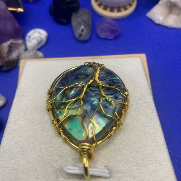 Fabulous Golden Copper Wire Wrapped Tree of Life Genuine Abalone Pendant‼️SOLD‼️ - Picture 7 of 14